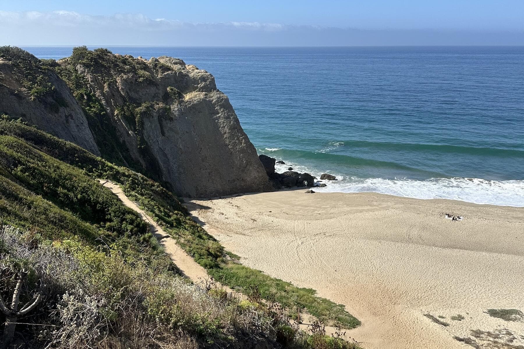 The Pacific from the cliffs above a Southern California beach.